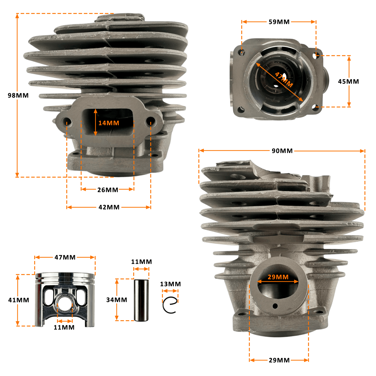 Cilindro Raisman® Ø47mm para motosierra Stihl MS361, vista 2